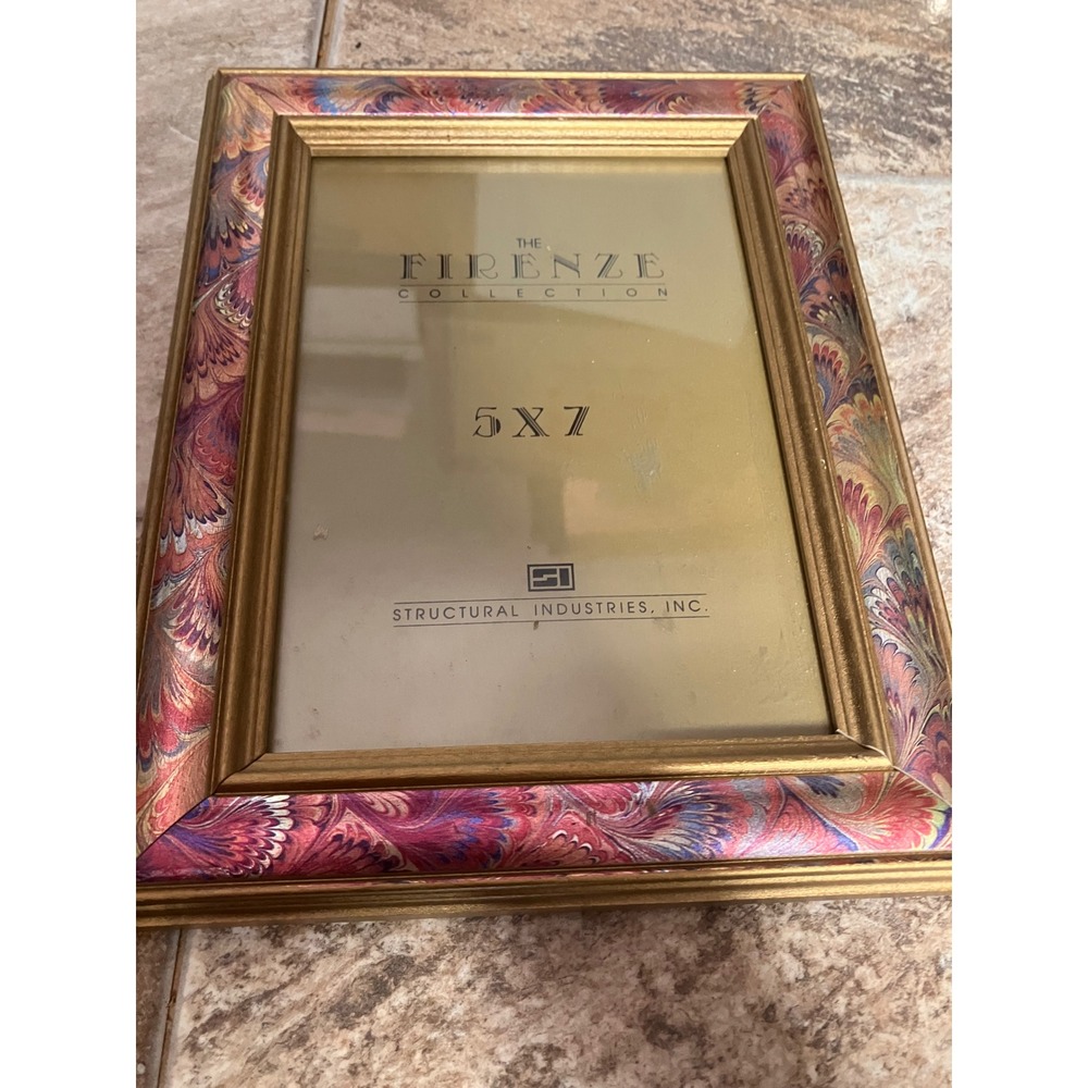 Firenze Collection Marbled Gold 5x7 Picture Frame Structural Industries USA